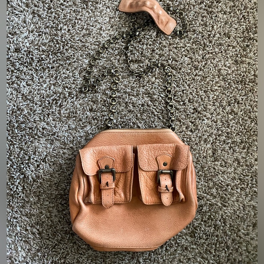 Free people leather crossbody bag. Very spacious